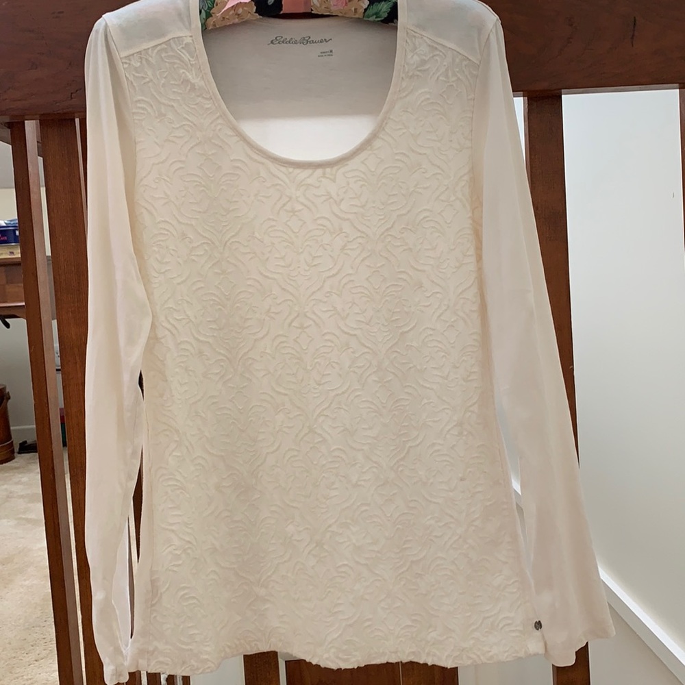 Eddie Bauer long sleeve cotton scoop neck top